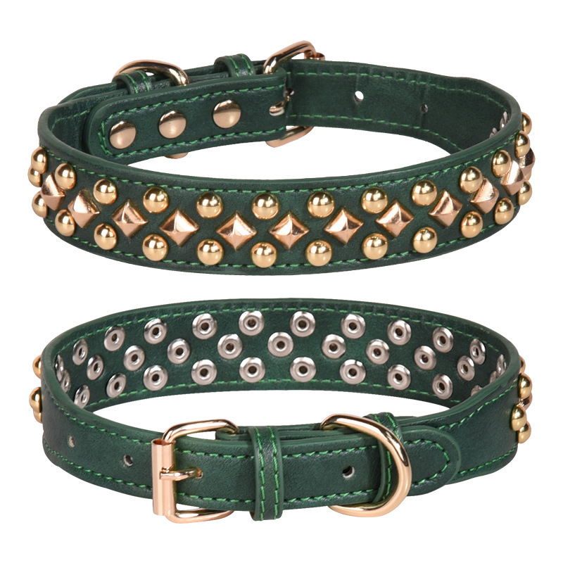 Anti-bite rivet medium and large dog collar
