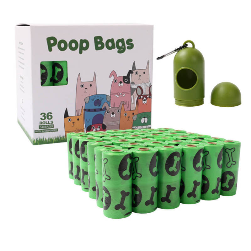 36 rolls of biodegradable pet poop bags with 1 dispenser