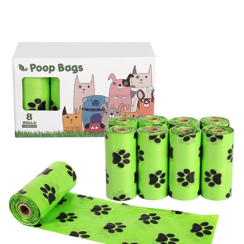 8 rolls of biodegradable pet dog poop bags