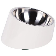 Sloping pet stainless steel double-layered food bowl, dog bowl, cat bowl, pet bowl