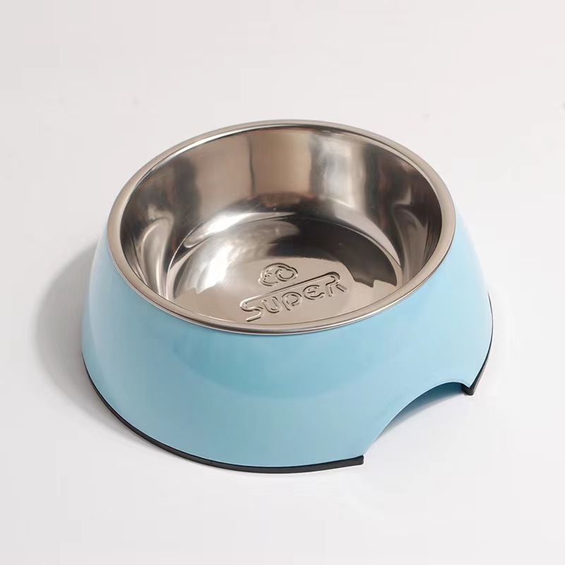 Pet-resistant stainless steel dog basin and cat basin classic round bowl