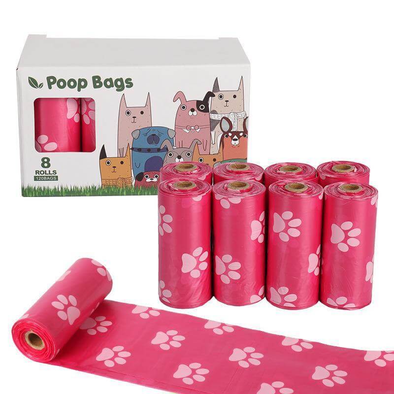 8 rolls of biodegradable pet dog poop bags