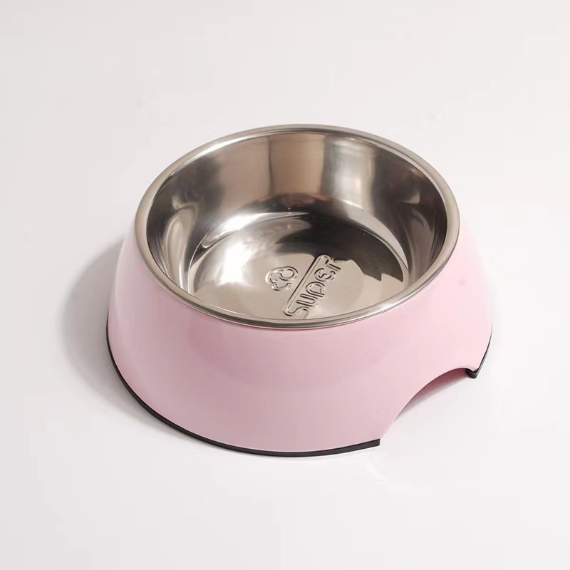 Pet-resistant stainless steel dog basin and cat basin classic round bowl