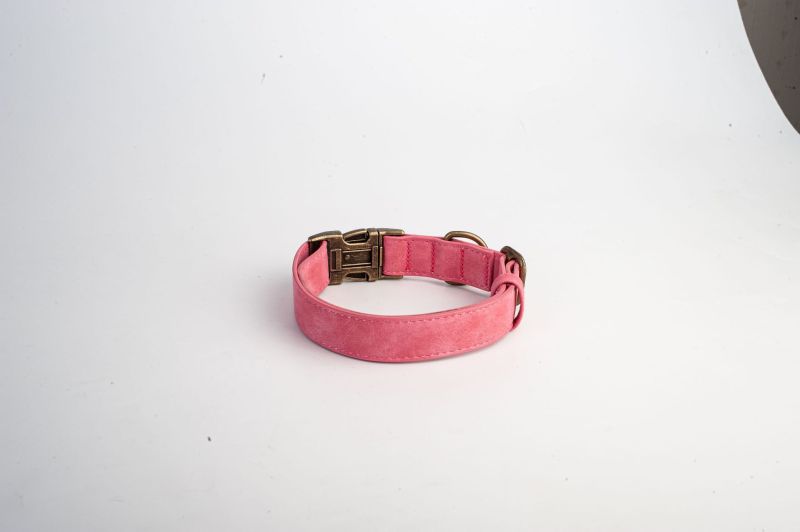 Engravable Vintage Metal Leather Dog Collar
