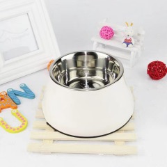 Pet food bowl protects cervical spine and prevents tipping of medium and large dog bowls