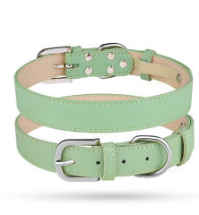 Adjustable PU leather solid color collar