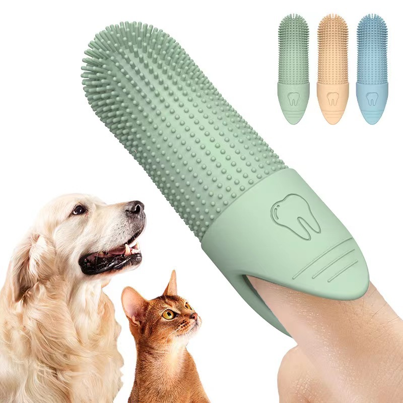 Silicone cat and dog toothbrush, pet dental and dog tooth care finger cots