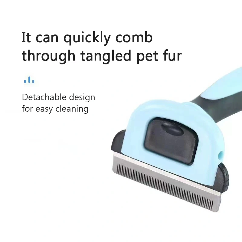 Wholesale Convenient Detachable Cat Cleaning Brush Easy Cleaning Non-slip Handle Durable Pet Steel Combs
