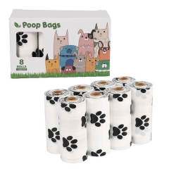 8 rolls of biodegradable pet dog poop bags