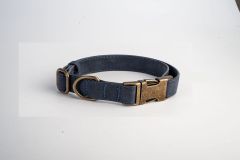 Engravable Vintage Metal Leather Dog Collar
