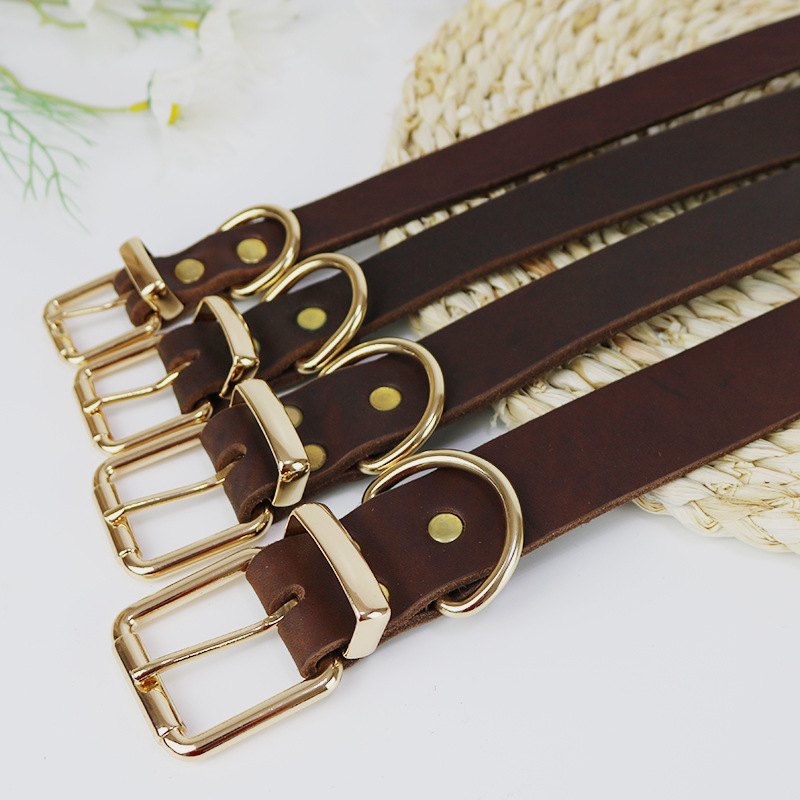 Top layer cowhide dog collars, medium and large dog collars