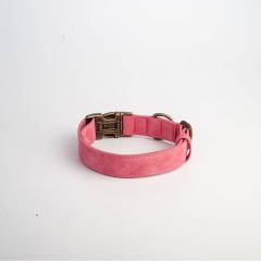 Engravable Vintage Metal Leather Dog Collar