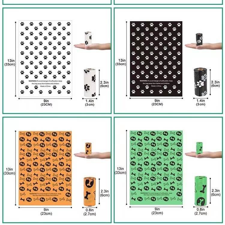 8 rolls of biodegradable pet dog poop bags