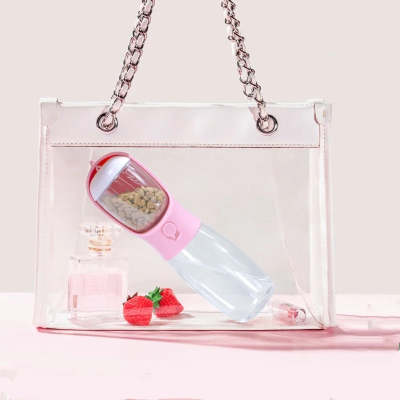 E-commerce hot sale bpa free eco-friendly material 2 in 1 cat water cup pet travel water bottle for dog