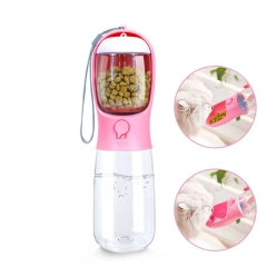E-commerce hot sale bpa free eco-friendly material 2 in 1 cat water cup pet travel water bottle for dog