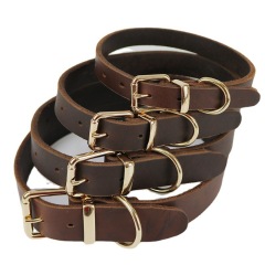 Top layer cowhide dog collars, medium and large dog collars