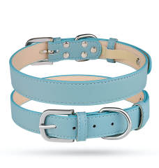 Adjustable PU leather solid color collar