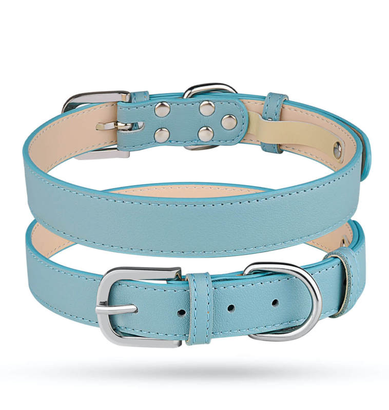 Adjustable PU leather solid color collar