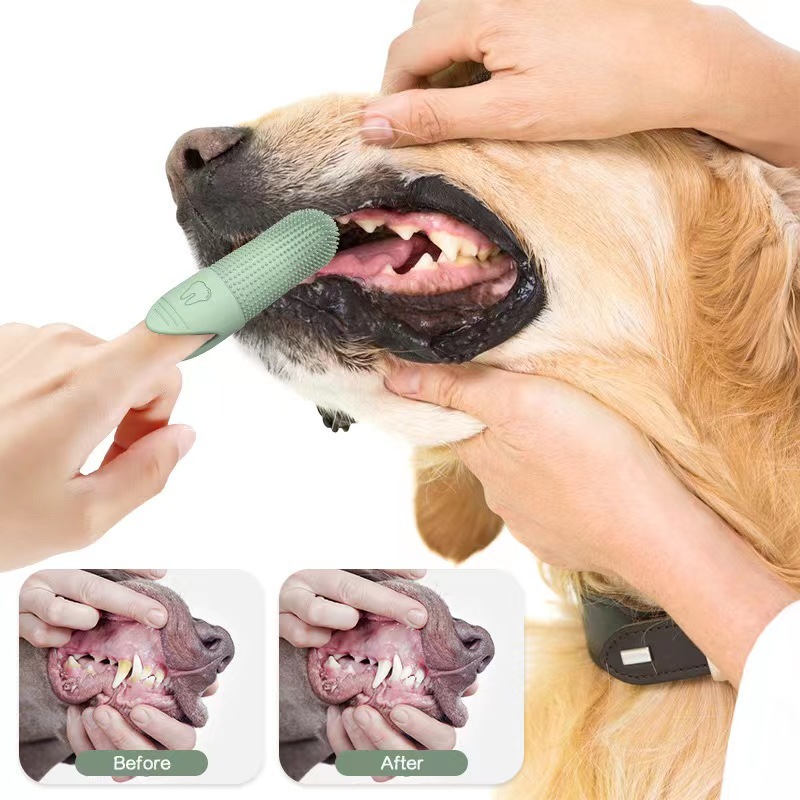 Silicone cat and dog toothbrush, pet dental and dog tooth care finger cots
