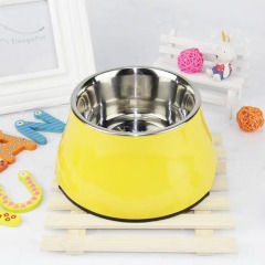 Pet food bowl protects cervical spine and prevents tipping of medium and large dog bowls