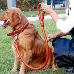 Outdoor pet Walking Leads Luxury Adjustable PU Pet Dog Collar And Leash Set for Large Medium Dog