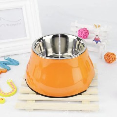 Pet food bowl protects cervical spine and prevents tipping of medium and large dog bowls
