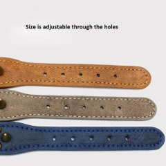 Manufacturer High Quality Adjustable Brass Dog Collar Leather PU Metal Rivets Spike Studded Big Dog Collar