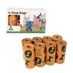 8 rolls of biodegradable pet dog poop bags
