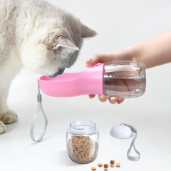 E-commerce hot sale bpa free eco-friendly material 2 in 1 cat water cup pet travel water bottle for dog