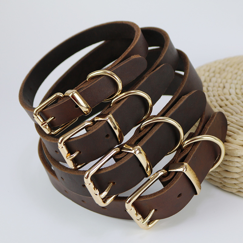 Top layer cowhide dog collars, medium and large dog collars