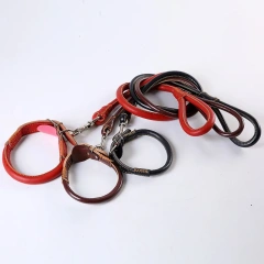 Outdoor pet Walking Leads Luxury Adjustable PU Pet Dog Collar And Leash Set for Large Medium Dog