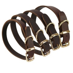 Top layer cowhide dog collars, medium and large dog collars