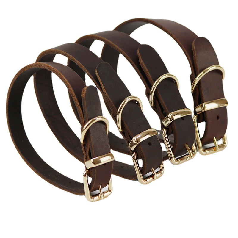 Top layer cowhide dog collars, medium and large dog collars