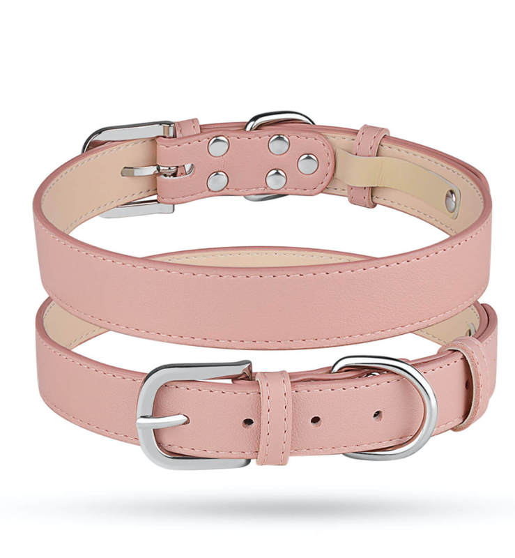 Adjustable PU leather solid color collar