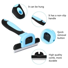 Wholesale Convenient Detachable Cat Cleaning Brush Easy Cleaning Non-slip Handle Durable Pet Steel Combs