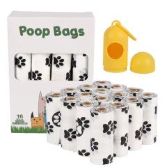 12 rolls of biodegradable pet  poop bags with 1 dispenser