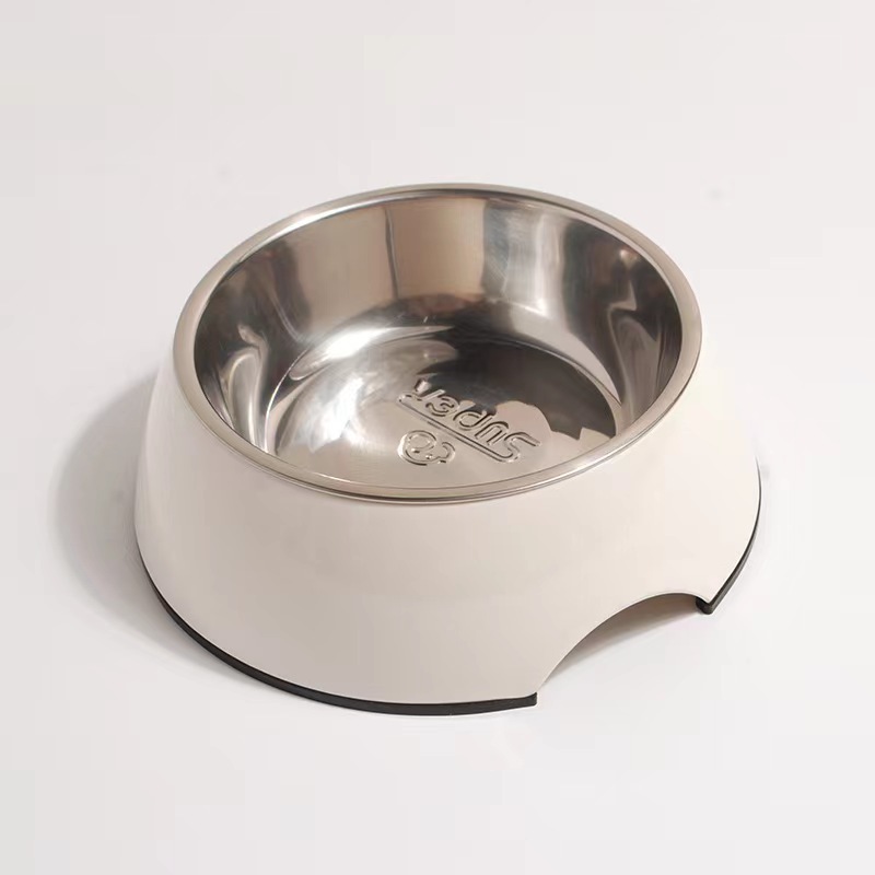 Pet-resistant stainless steel dog basin and cat basin classic round bowl