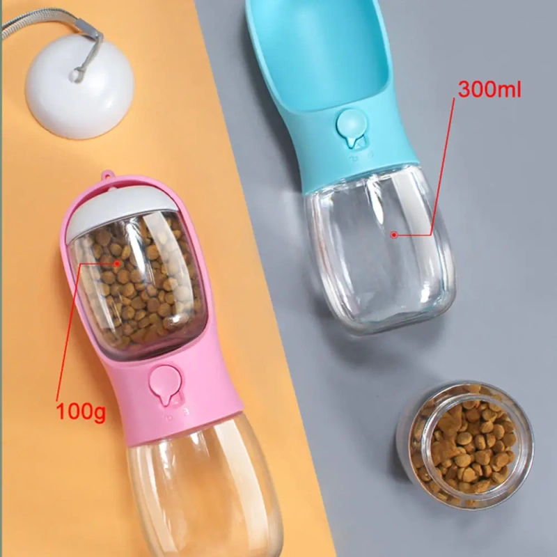 E-commerce hot sale bpa free eco-friendly material 2 in 1 cat water cup pet travel water bottle for dog