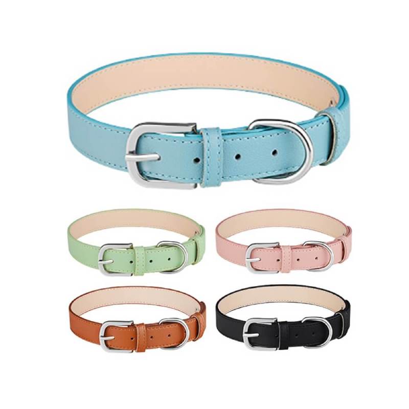 Adjustable PU leather solid color collar
