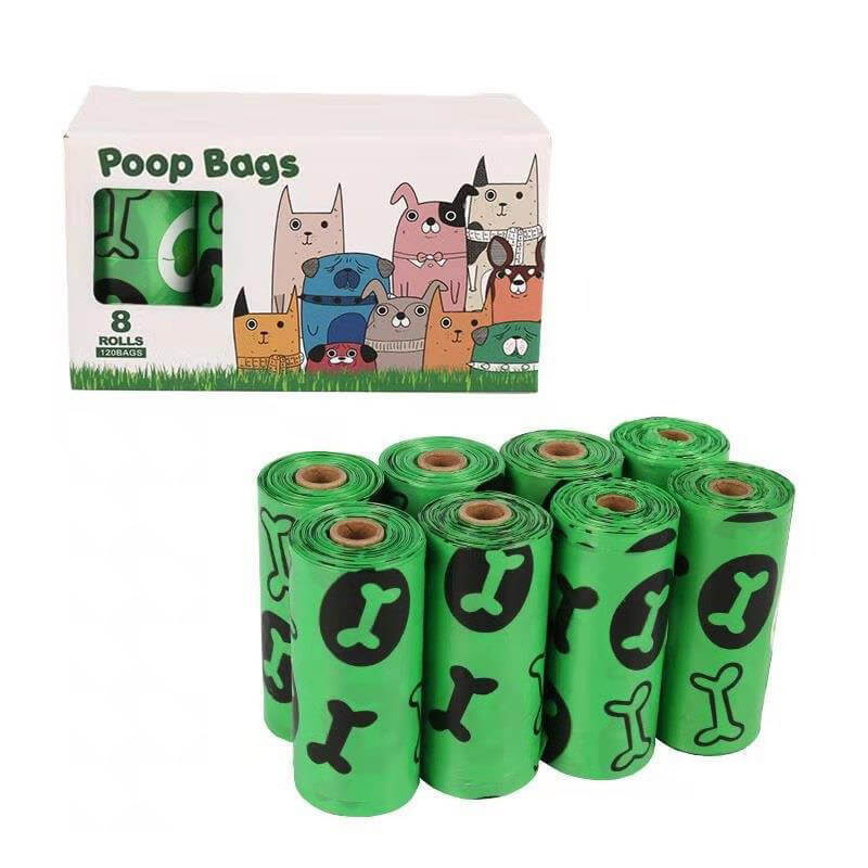 8 rolls of biodegradable pet dog poop bags