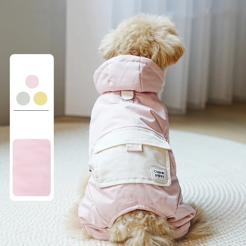 Wholesale Customization Pet Clothes Fashion Classic Dog Jacket Windproof Warm Winter Pets Coat Hooded Jumpsuit Jackets