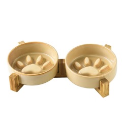 Ceramic cat bowl dog bowl, dog puppy slow feeding bowl