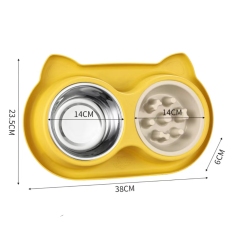 Dog bowls, cat bowls, slow eating non-slip stainless steel bowls