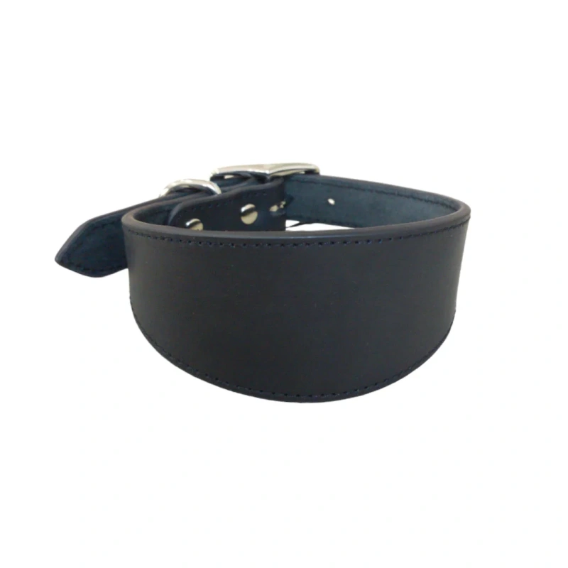 High quality multiple colors extra wide tapered leather greyhound collar