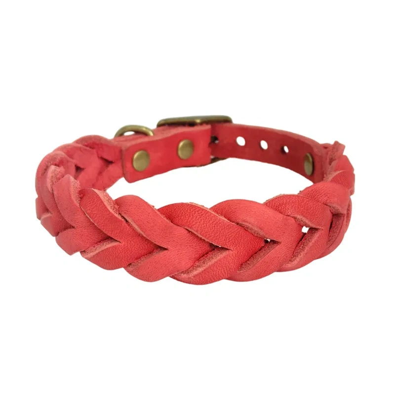 wholesale leather dog collars Factory Newest Stocked genuine leather dog collar