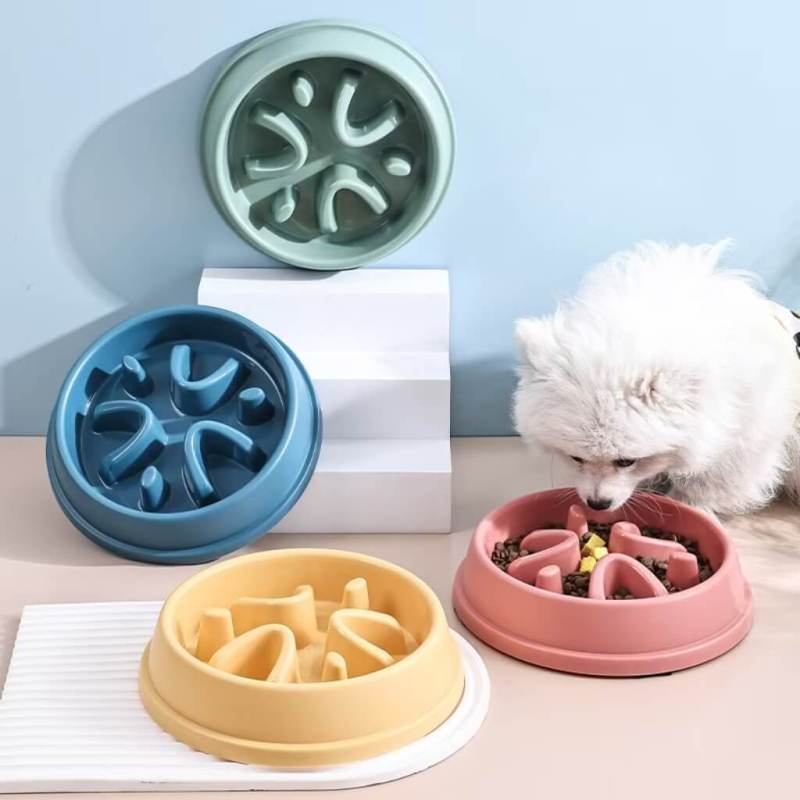 Dog slow eating bowl, anti-choking pet food bowl, anti-slip bottom bowl