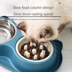 TTT Hot Sale Stainless Steel Large Capacity Anti Choking Cat Feeder Dog Basin Anti Skid Double Pet Food Bowl for Dog Cat