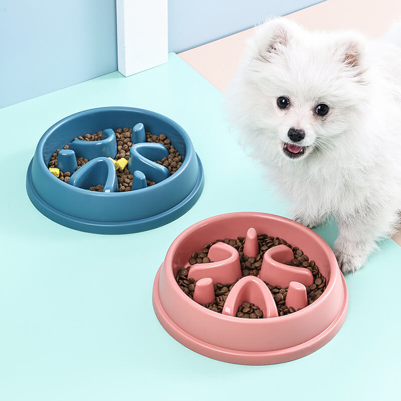 Dog slow eating bowl, anti-choking pet food bowl, anti-slip bottom bowl