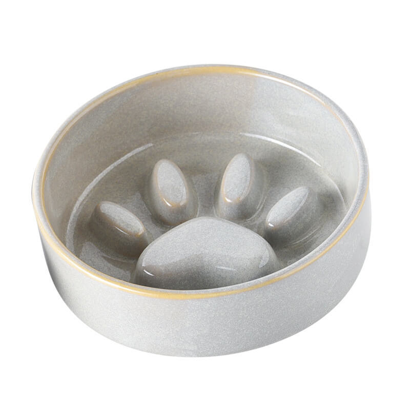 Ceramic cat bowl dog bowl, dog puppy slow feeding bowl