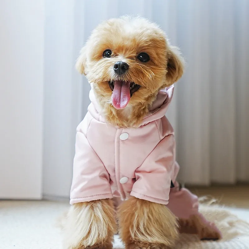 Wholesale Customization Pet Clothes Fashion Classic Dog Jacket Windproof Warm Winter Pets Coat Hooded Jumpsuit Jackets